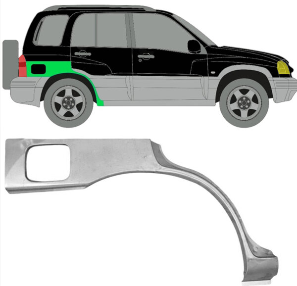 Hinten Radlauf Blech für Suzuki Grand Vitara 1997 - 2005 rechts