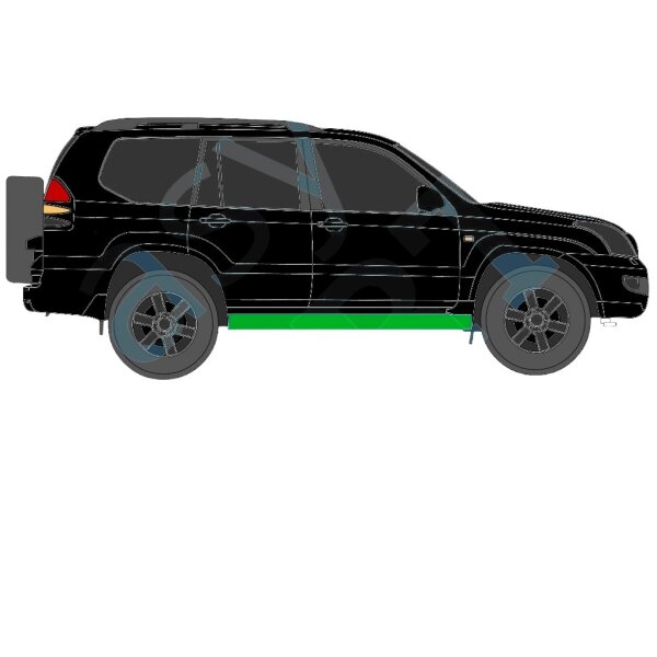 Hinten 3 - D Radlauf Blech für Toyota Land Cruiser 1996 - 2002 rechts