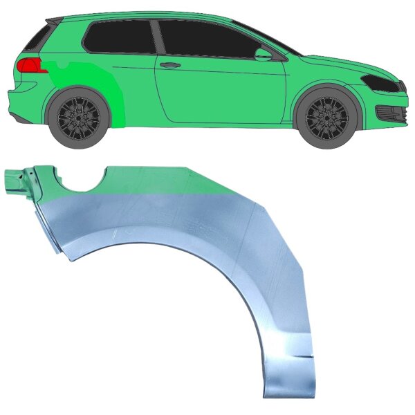 Hinten 3 Tür Radlauf Blech für Volkswagen Golf Vi 2008 - 2013 links