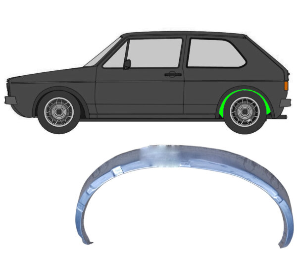 Hinten Innen Radlauf Blech für Volkswagen Golf I 1974 - 1985 links