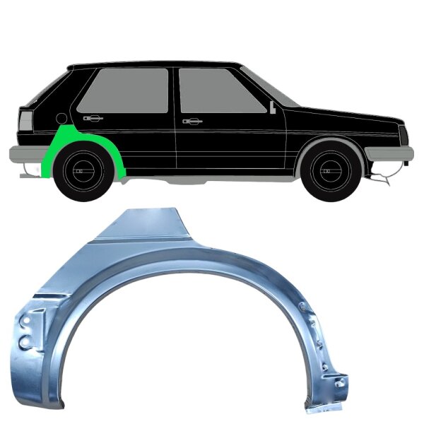 Hinten 5 Tür Radlauf Blech für Volkswagen Golf Ii 1982 - 1992 links