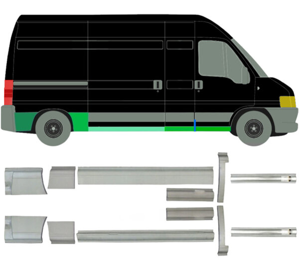 Hinten Kotflügel Blechsatz 10 teilig für Peugeot Boxer 1994 - 2006