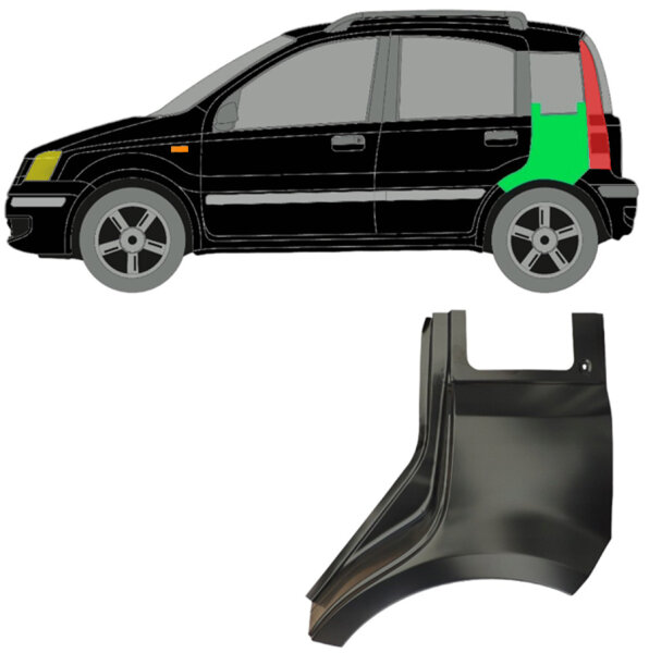 Hinten Kotflügel Blech für Fiat Panda 2003 - 2012 links