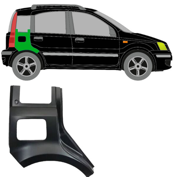 Hinten Kotflügel Blech für Fiat Panda 2003 - 2012 rechts