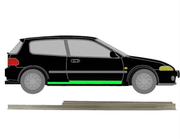 3 Tür Schweller Blech für Honda Civic Eg 1991 - 1995 rechts