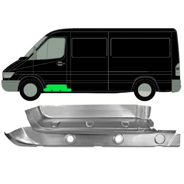 Einstiegsblech mit Halterung für Tankschlaufe für Mercedes Sprinter 95 –06 links