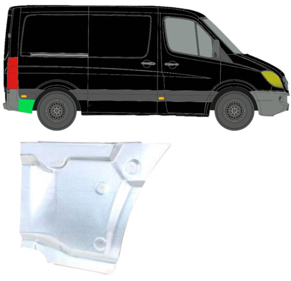 Kurz Hinten Kotflügel Blech für Mercedes Sprinter 2010 - 2018 rechts