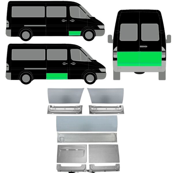 Vorn & hinten außen & Innen Türsatz für Mercedes Sprinter 95 – 06 rechts & links