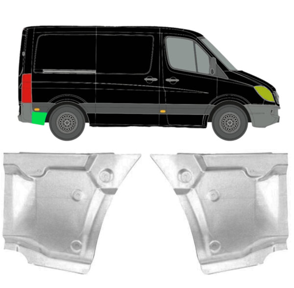 Hinten Kurz Kotflügel Blech Satz für Mercedes Sprinter 2010 - 2018 links Und rechts