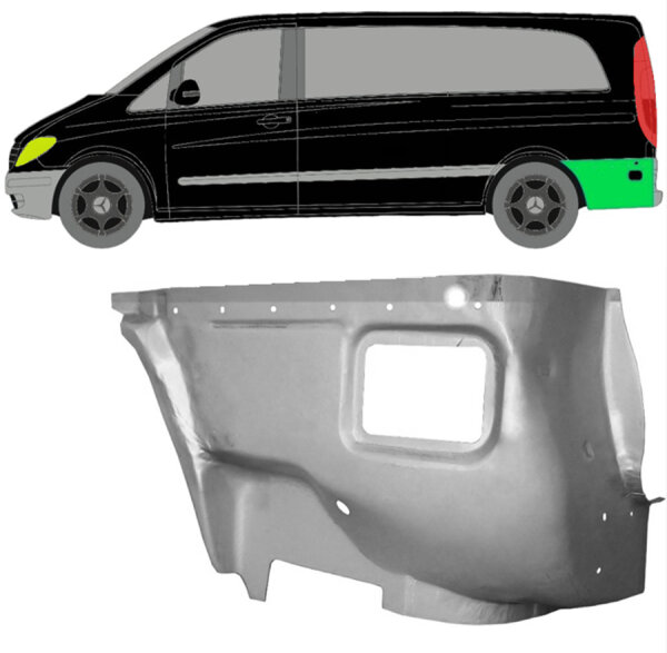 Hinten Kotflügel Innen Blech für Mercedes Vito W639 2003 - 2014 links