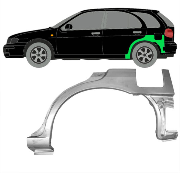 Radlauf hinten mit Rad unten für Nissan Almera N15 95 – 00 links