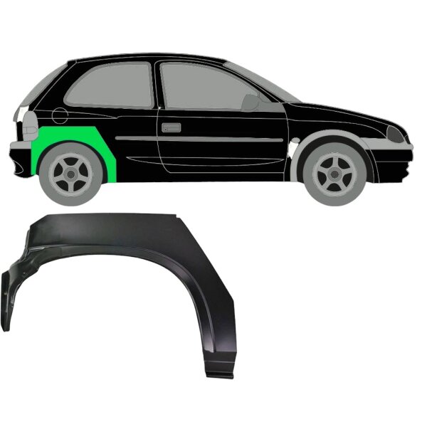 Hinten 3 Tür Radlauf Blech für Opel Corsa B 1993 - 2001 rechts