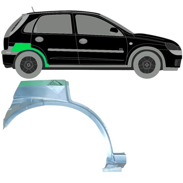 Hinten 5 Tür Radlauf Blech für Opel Corsa C 2003 - 2010 rechts