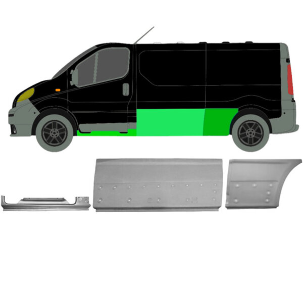 Lang Blech Satz für Renault Trafic 2001 - 2014 links