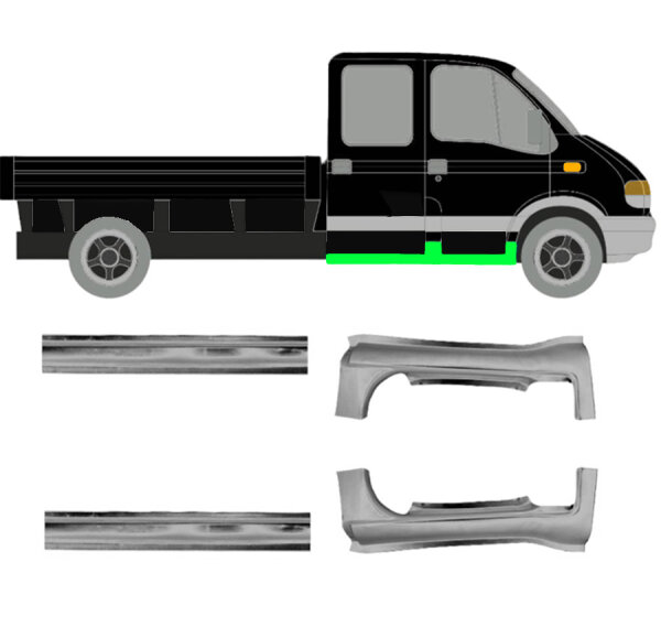 Vorne Doppel Kabine Blech Satz 4 für Renault Master 98 - 10 rechts & links