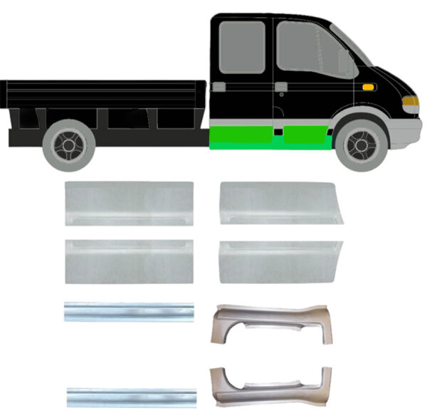 Vorne Doppel Kabine Blech Satz 8 für Renault Master 98 - 10 rechts & links