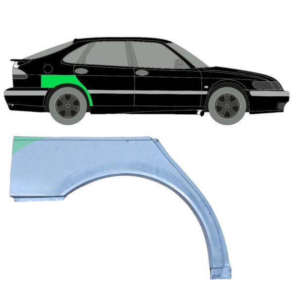 Hinten Radlauf Blech für Saab 9 - 3 1998 - 2003 links