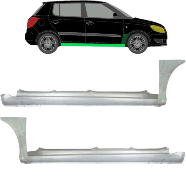 Vorne Kotflügel Blech & Schweller Blech für Skoda Fabia 07 - 15 links & rechts