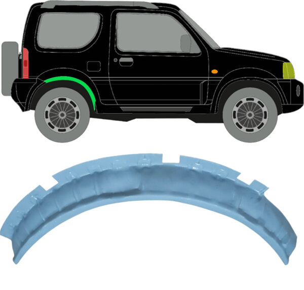 Hinten Radlaufverbreitung Halter Blech für Suzuki Jimny 1998 - 2018 rechts