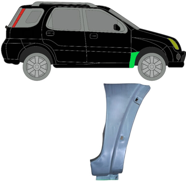 Vorne Kotflügel Blech für Suzuki Ignis 2000 - 2008 rechts