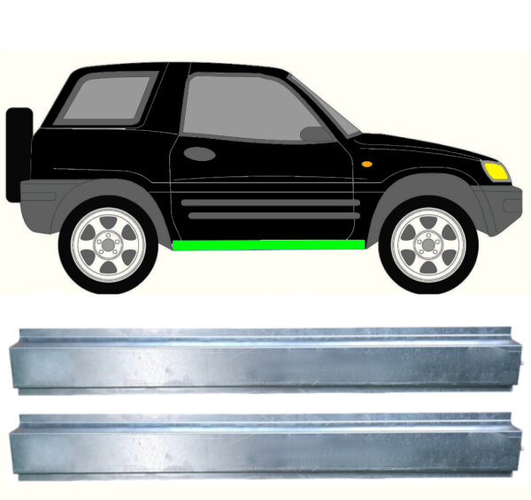 3 Tür Innen Schweller Blech Satz für Toyota Rav4 1994 - 2000 rechts & links