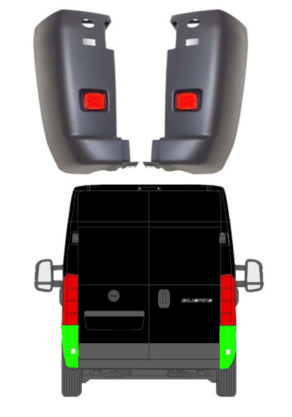 Stossstange & Rückstrahler Heckleuchte Satz für Peugeot Boxer 06-18 rechts&links