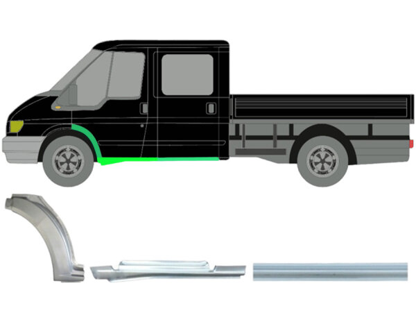 Vorne Doppel Kabine Radlauf & Schweller Blech für Ford Transit 00 – 13 links