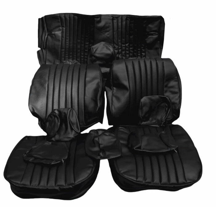 2x Maß Sitzauflage Sitzbezüge Schwarz Kunstleder für Mercedes C