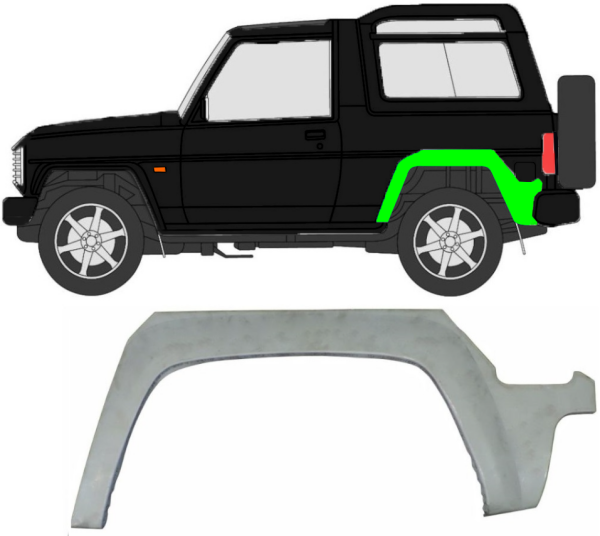 Radlauf für Daihatsu Feroza Fourtrak Rocky 1988 - 1999 links